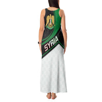 Syria Revolution Emblem Tank Maxi Dress with Traditional Pattern and Curved Green Black Design