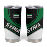 Syria Revolution Emblem Tumbler Cup with Traditional Pattern and Curved Green Black Design