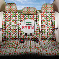 Syria Geometric Pattern Back Car Seat Cover with Traditional Arab Tile Motif and Flag Emblem