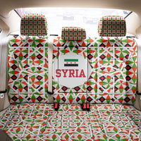 Syria Geometric Pattern Back Car Seat Cover with Traditional Arab Tile Motif and Flag Emblem