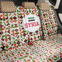 Syria Geometric Pattern Back Car Seat Cover with Traditional Arab Tile Motif and Flag Emblem