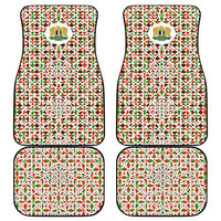Syria Geometric Pattern Car Mats with Traditional Arab Tile Motif and Flag Emblem