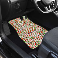 Syria Geometric Pattern Car Mats with Traditional Arab Tile Motif and Flag Emblem