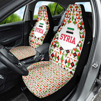 Syria Geometric Pattern Car Seat Cover with Traditional Arab Tile Motif and Flag Emblem
