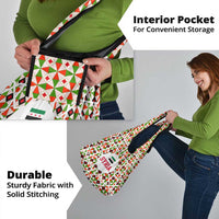 Syria Geometric Pattern Grocery Bag with Traditional Arab Tile Motif and Flag Emblem