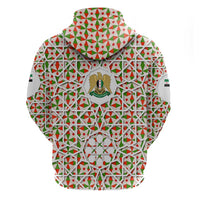 Syria Geometric Pattern Hoodie with Traditional Arab Tile Motif and Flag Emblem