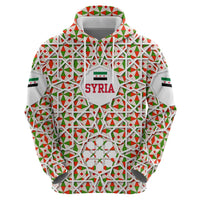Syria Geometric Pattern Hoodie with Traditional Arab Tile Motif and Flag Emblem