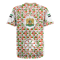 Syria Geometric Pattern Rugby Jersey with Traditional Arab Tile Motif and Flag Emblem
