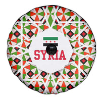 Syria Geometric Pattern Spare Tire Cover with Traditional Arab Tile Motif and Flag Emblem