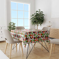 Syria Geometric Pattern Tablecloth with Traditional Arab Tile Motif and Flag Emblem