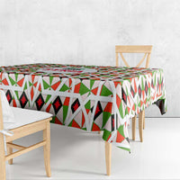 Syria Geometric Pattern Tablecloth with Traditional Arab Tile Motif and Flag Emblem
