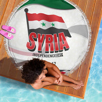 Syria Independence Day Beach Blanket with National Flag and Emblem