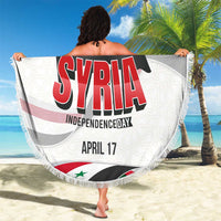 Syria Independence Day Beach Blanket with National Flag and Emblem