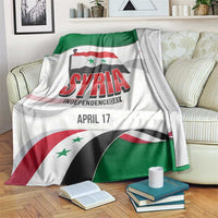 Syria Independence Day Blanket with National Flag and Emblem