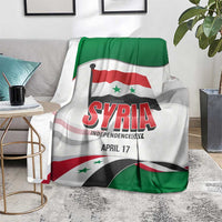 Syria Independence Day Blanket with National Flag and Emblem