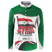 Syria Independence Day Button Sweatshirt with National Flag and Emblem