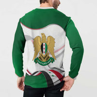 Syria Independence Day Button Sweatshirt with National Flag and Emblem