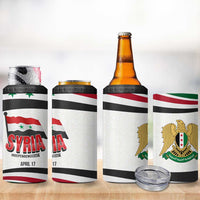 Syria Independence Day 4 in 1 Can Cooler Tumbler with National Flag and Emblem