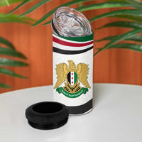 Syria Independence Day 4 in 1 Can Cooler Tumbler with National Flag and Emblem