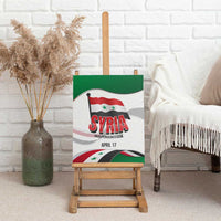 Syria Independence Day Canvas Wall Art with National Flag and Emblem
