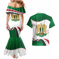 Syria Independence Day Couples Matching Mermaid Dress and Hawaiian Shirt with National Flag and Emblem