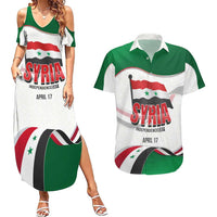 Syria Independence Day Couples Matching Summer Maxi Dress and Hawaiian Shirt with National Flag and Emblem