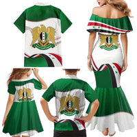 Syria Independence Day Family Matching Mermaid Dress and Hawaiian Shirt with National Flag and Emblem