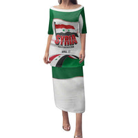 Syria Independence Day Family Matching Puletasi and Hawaiian Shirt with National Flag and Emblem