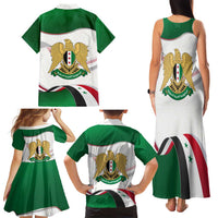 Syria Independence Day Family Matching Tank Maxi Dress and Hawaiian Shirt with National Flag and Emblem
