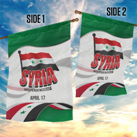 Syria Independence Day Garden Flag with National Flag and Emblem