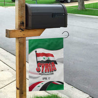 Syria Independence Day Garden Flag with National Flag and Emblem