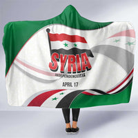 Syria Independence Day Hooded Blanket with National Flag and Emblem