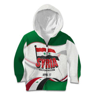 Syria Independence Day Kid Hoodie with National Flag and Emblem
