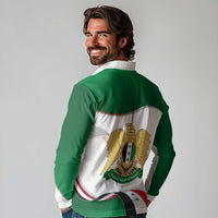Syria Independence Day Long Sleeve Polo Shirt with National Flag and Emblem
