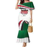 Syria Independence Day Mermaid Dress with National Flag and Emblem