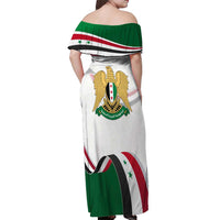 Syria Independence Day Off Shoulder Maxi Dress with National Flag and Emblem