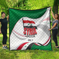 Syria Independence Day Quilt with National Flag and Emblem