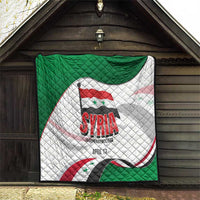 Syria Independence Day Quilt with National Flag and Emblem
