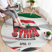 Syria Independence Day Round Carpet with National Flag and Emblem