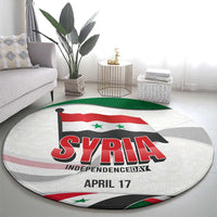 Syria Independence Day Round Carpet with National Flag and Emblem