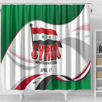 Syria Independence Day Shower Curtain with National Flag and Emblem