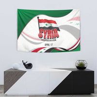 Syria Independence Day Tapestry with National Flag and Emblem