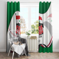 Syria Independence Day Window Curtain with National Flag and Emblem