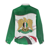 Syria Independence Day Women Casual Shirt with National Flag and Emblem
