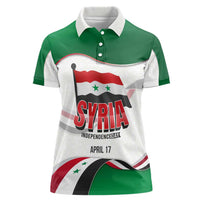 Syria Independence Day Women Polo Shirt with National Flag and Emblem