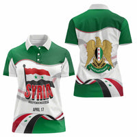 Syria Independence Day Women Polo Shirt with National Flag and Emblem