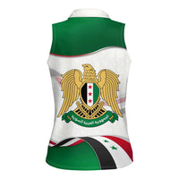 Syria Independence Day Women Sleeveless Polo Shirt with National Flag and Emblem