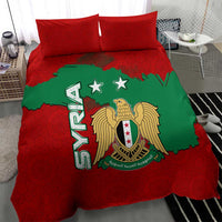 Syria National Emblem Bedding Set with Map and Flag Pattern