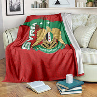 Syria National Emblem Blanket with Map and Flag Pattern