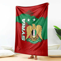 Syria National Emblem Blanket with Map and Flag Pattern